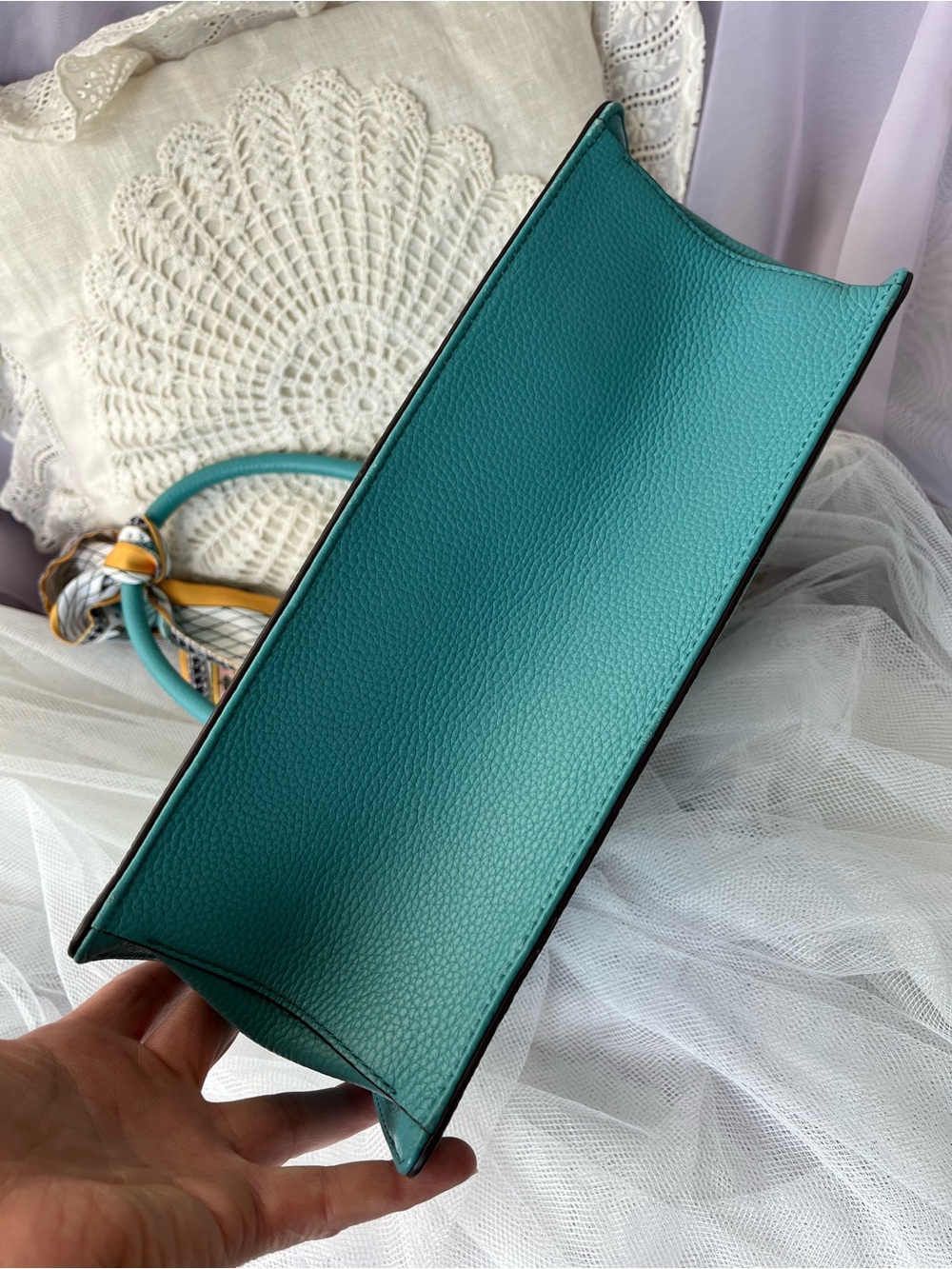 Kate Spade ♠️ Teal Leather satchel/Crossbody, EUC like NEW - Picture 4 of 12